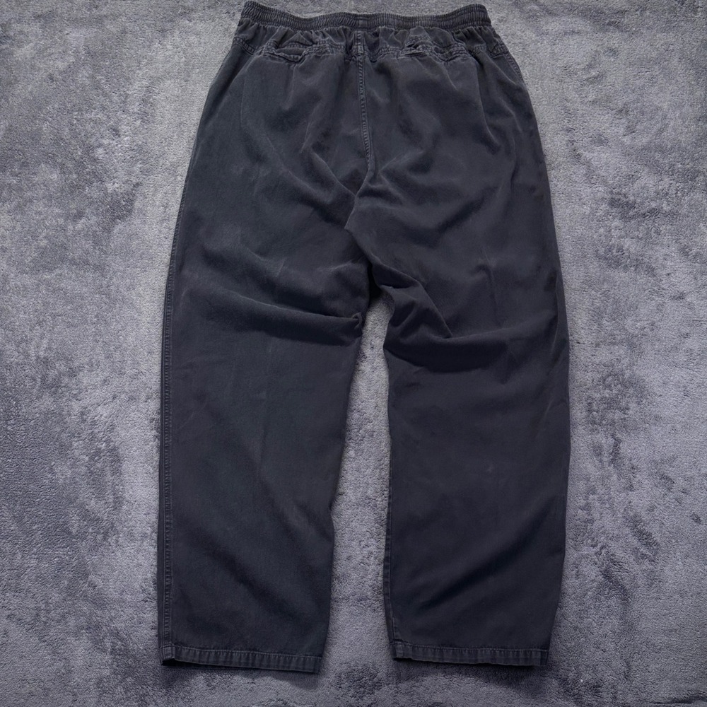 Crazy Shirts Pants Mens XXL Black Elastic Waist Relaxed Fit Cotton Wide Leg - Picture 3 of 5